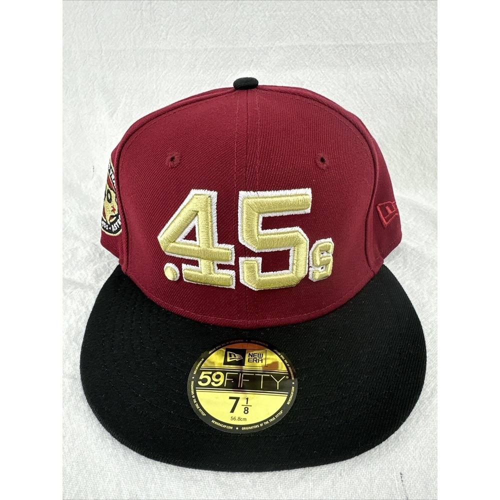 NEW ERA 59FIFTY 5950 FITTED HAT HOUSTON ASTROS COLT .45s SIDE PATCH SIZE 7-1/8